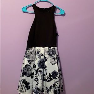 Black and white Floral homecoming dress
